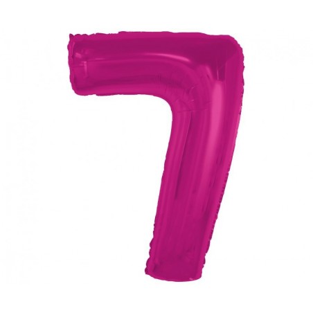 Balon foliowy Cyfra 7 - 92 cm - Różowy