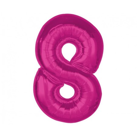 Balon foliowy Cyfra 8 - 92 cm - Różowy