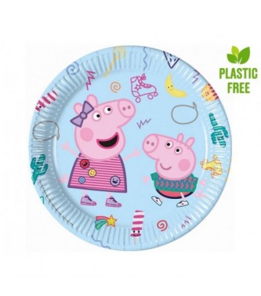 Talerzyki papierowe Peppa Pig (Hasbro) - 23 cm - 8 sztuk (plastic-free)