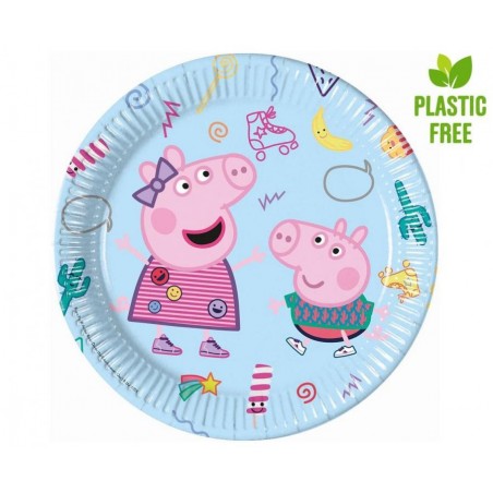 Talerzyki papierowe Peppa Pig (Hasbro) - 23 cm - 8 sztuk (plastic-free)