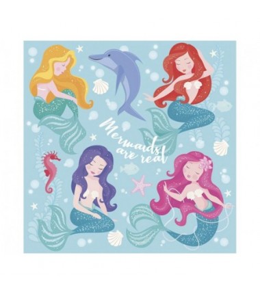 Serwetki papierowe Pastel Mermaids - syrenki - 20 sztuk