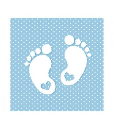Serwetki papierowe Little Feet Blue - Małe stopy niebieskie - 20 sztuk