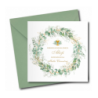 Zaproszenie na KOMUNIĘ ŚWIĘTĄ dla MATKI CHRZESTNEJ + IMIĘ dziecka - WIANEK LIŚCIE PERSONALIZOWANE