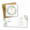 Zaproszenie na KOMUNIĘ ŚWIĘTĄ dla MATKI CHRZESTNEJ + IMIĘ dziecka - WIANEK LIŚCIE PERSONALIZOWANE