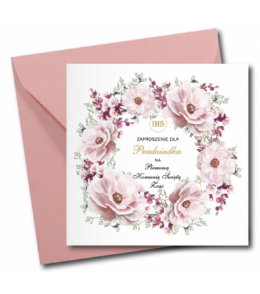 Zaproszenie na KOMUNIĘ ŚWIĘTĄ dla PRADZIADKA + IMIĘ dziecka - SARENKA 2 PERSONALIZOWANE