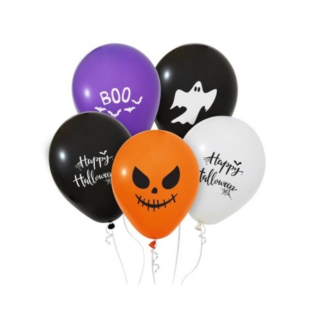 Balony Happy Halloween 30 cm - 12" - 5 szt.