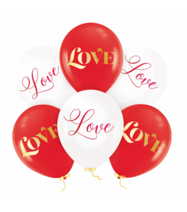Balony biodegradowalne Love 30 cm 6 sztuk