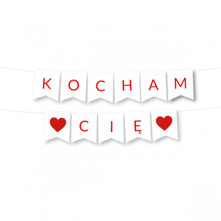 Girlanda KOCHAM CIĘ - czerwona