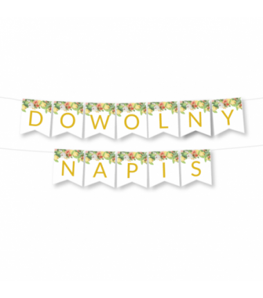 Girlanda dowolny napis - floral - MAX 20 ZNAKÓW