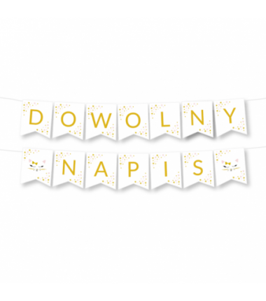 Girlanda dowolny napis - kotek - MAX 20 ZNAKÓW