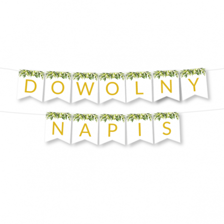 Girlanda dowolny napis - oliwka - MAX 20 ZNAKÓW