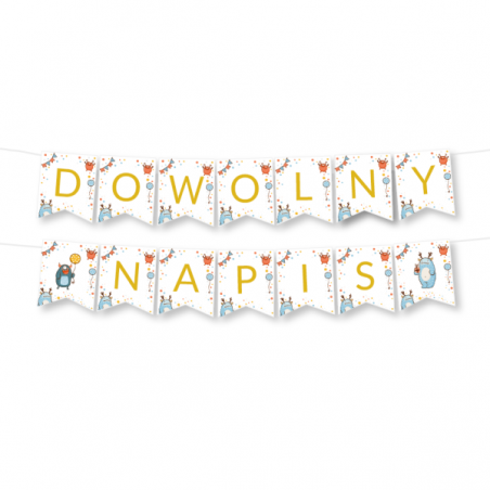 Girlanda dowolny napis - potworaki - MAX 20 ZNAKÓW