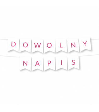 Girlanda dowolny napis - różowy - MAX 20 ZNAKÓW