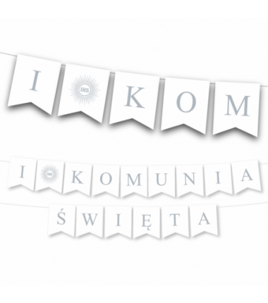 Girlanda I Komunia Święta -  srebrna
