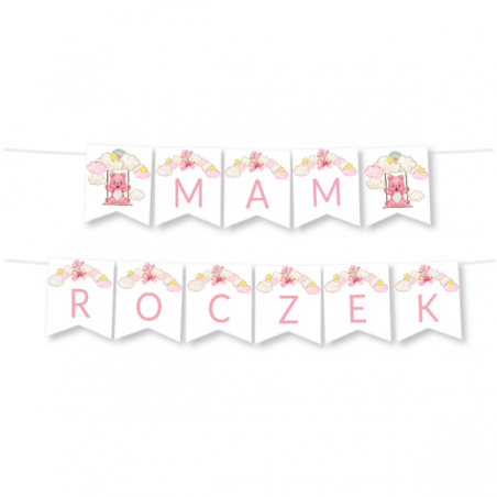 Girlanda MAM ROCZEK - chmurki różowe