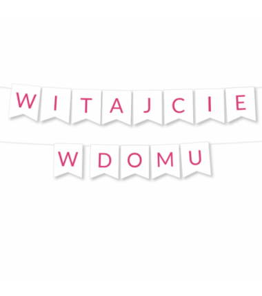 Girlanda Witajcie w Domu - różowa