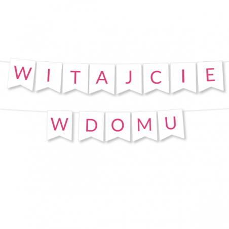 Girlanda Witajcie w Domu - różowa
