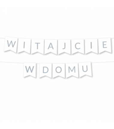 Girlanda Witajcie w Domu - srebrna