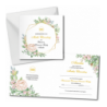 Zaproszenie na KOMUNIĘ ŚWIĘTĄ dla MATKI CHRZESTNEJ + IMIĘ dziecka - geometryczna róża PERSONALIZOWANE