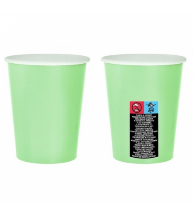 Kubeczki papierowe miętowe 270ml 14 sztuk