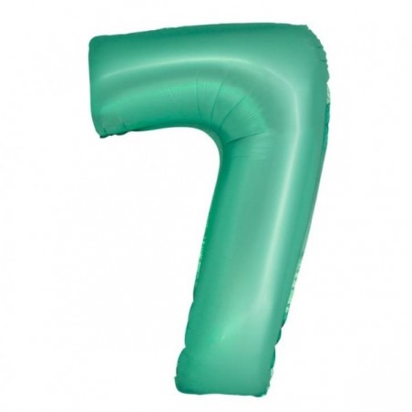 Balon foliowy Cyfra 7 - 76 cm - Miętowy matowy
