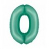 Balon foliowy Cyfra 0 - 76 cm - Miętowy matowy