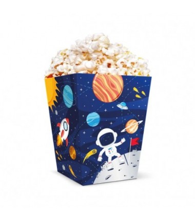 Pudełko na popcorn Kosmos 12,5x8,5cm 6 sztuk