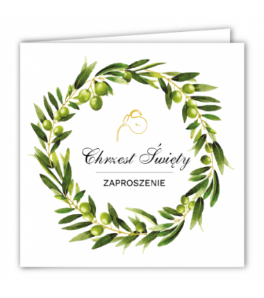 Zaproszenie do wypisania na CHRZEST ŚWIĘTY - oliwki - 1 sztuka
