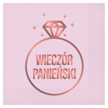 Serwetki Wieczór Panieński różowe - 20 sztuk