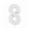 Balon foliowy Cyfra 8 - 86 cm - Biały