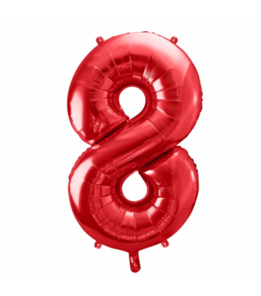 Balon foliowy Cyfra 8 - 86 cm - Czerwony