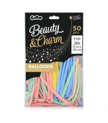 Balony Modeliny do modelowania makaronowy mix, 50 sztuk