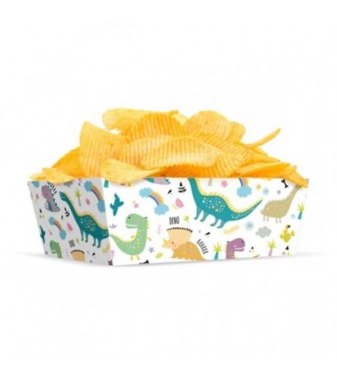 Pudełko na chipsy Dinozaury 15x6cm 3sztuki