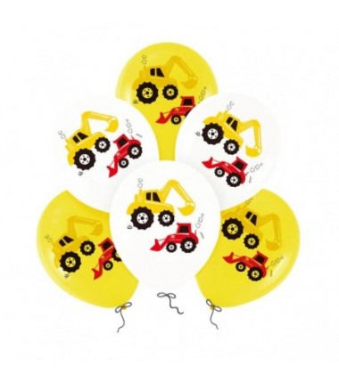 Balony Koparka i spychacz 6 sztuk