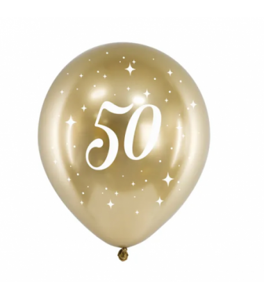 Balony Glossy 30cm, 50 złoty - 6 sztuk