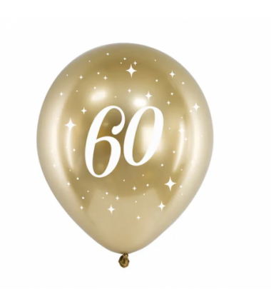 Balony Glossy 30cm, 60 złoty - 6 sztuk