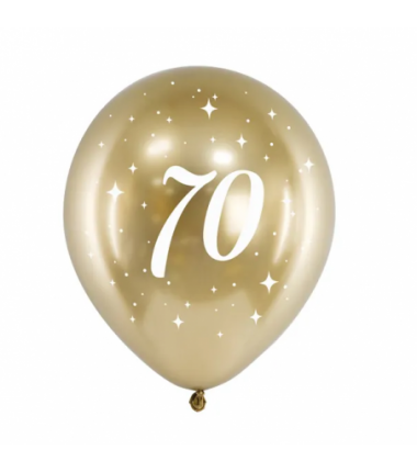 Balony Glossy 30cm, 70 złoty - 6 sztuk