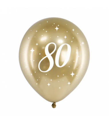 Balony Glossy 30cm, 80 złoty - 6 sztuk