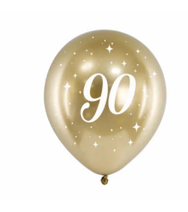 Balony Glossy 30cm, 90 złoty - 6 sztuk