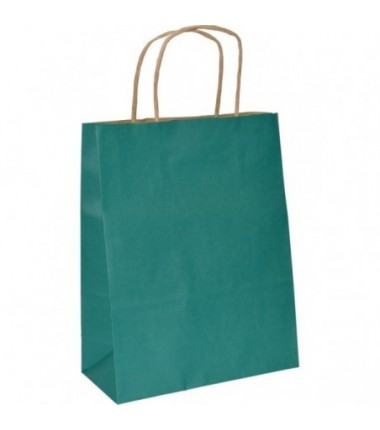Torebka prezentowa średnia ok. 24x10x32 - ZIELONA - 1 sztuka