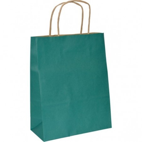 Torebka prezentowa średnia ok. 24x10x32 - ZIELONA - 1 sztuka