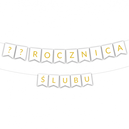 Girlanda 1-99 Rocznica Ślubu - Złota