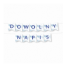 Girlanda - DOWOLNY NAPIS - chmura niebieska - MAX 20 ZNAKÓW