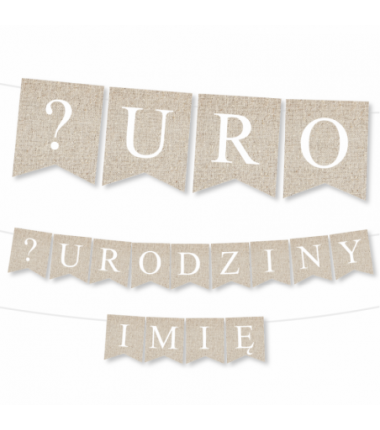 Girlanda NA URODZINY 1,2,3,4,5,6,7,8,9 + IMIĘ - Boho
