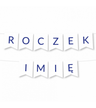 Girlanda ROCZEK + IMIĘ - Litery Niebieskie