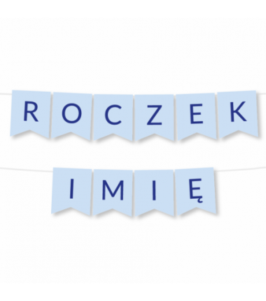 Girlanda ROCZEK + IMIĘ - Niebieska