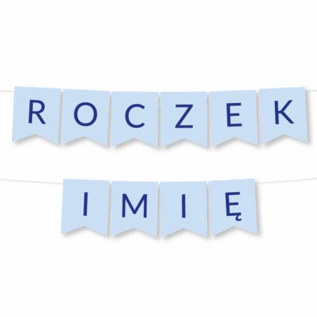 Girlanda ROCZEK + IMIĘ - Niebieska