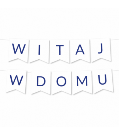 Girlanda Witaj w Domu - Proste Litery Niebieskie