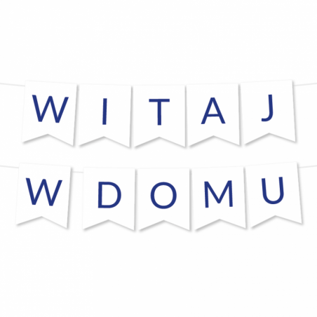 Girlanda Witaj w Domu - Proste Litery Niebieskie