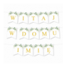 Girlanda Witaj w Domu Imię - Proste Litery Biała Lilia